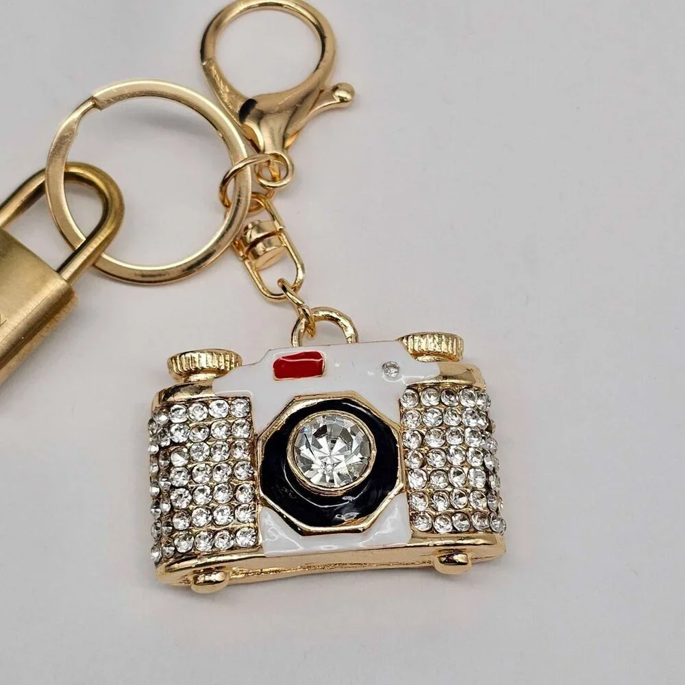 Authentic Louis Vuitton Gold Lock 🔒 Keychain Bag Unbranded Camera Charm LV